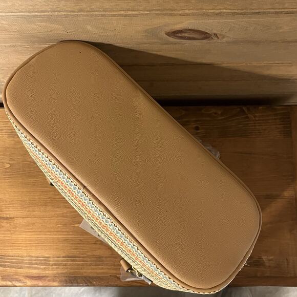 Style & Co Women’s Woven Straw Shoulder Bag NWT Spring Colors Faux Leather Trim - Picture 8 of 15